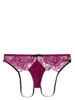 Fleur Du Mal string Roxy en dentelle brodée - Rose - thumbnail