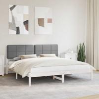Bedframe met Gevoerd Hoofdgedeelte Lichtgrijs 200 x 200 cm