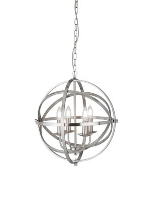 Hanglamp Orbit 4Lt Pendant Satin Silver Metal