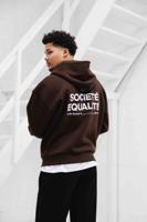 Equalité Societe Oversized Full Zip Hoodie Heren Bruin - Maat XS - Kleur: WitBruin | Soccerfanshop Equalité Societe Oversized Full Zip Hoodie Heren Bruin - Maat XS - Kleur: WitBruin | Soccerfanshop