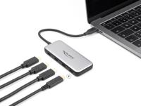 DeLOCK 64261 interface hub USB 3.2 Gen 1 (3.1 Gen 1) Type-C 10000 Mbit/s Zwart, Grijs - thumbnail