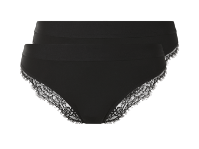 esmara 2 Dames onderbroeken (Zwart, XS (32/34))