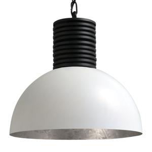 Masterlight Stoere witte hanglamp Industria 40cm wit met oudzilver 2198-06-37-R-K