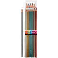Creativ Company Driehoekige kleurpotloden - metallic, 6st.