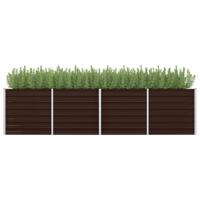 VidaXL Plantenbak verhoogd 320x80x77 cm gegalvaniseerd staal bruin