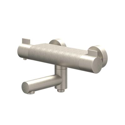 Badthermostaatkraan IVY Pact Opbouw Omstel Met Draaibare Baduitloop Met Omstel Cooltouch Geborsteld Nickel PVD IVY