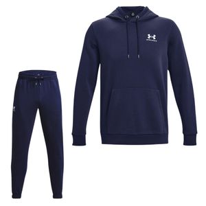 Under Armour Essential Fleece Trainingspak Hooded Donkerblauw Wit