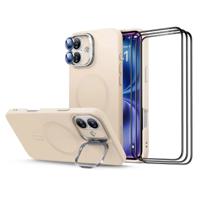 iPhone 16 Cloud Soft Case with Stash Stand Protection Bundle - Light Tan