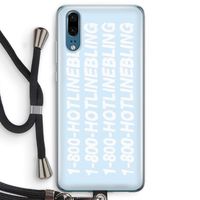 Hotline bling blue: Huawei P20 Transparant Hoesje met koord