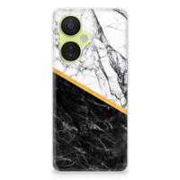 OnePlus Nord CE 3 Lite | TPU | Siliconen hoesje | Marmer Wit Zwart - Origineel Cadeau Man