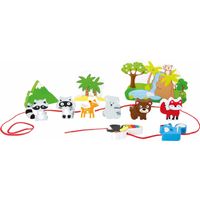 Houten safari speelgoed set 12-delig   -