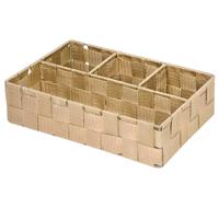 Opbergmanden - 4 vaks - bruin - ladekast organizer - sokken / ondergoed