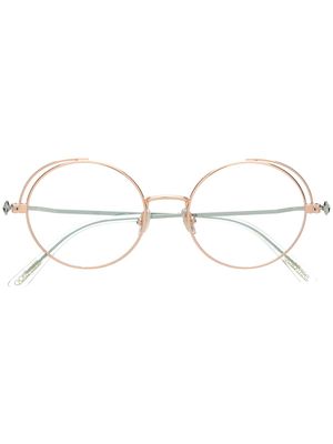 Jimmy Choo Eyewear lunettes de soleil Sun à monture ronde - Or
