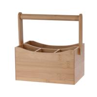 Keuken gerei rekje/aanrecht spullen organizer - 20 x 14 x 24 cm - hout - met hengsel - thumbnail