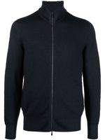 Drumohr cardigan en mérinos à fermeture zippée - Bleu