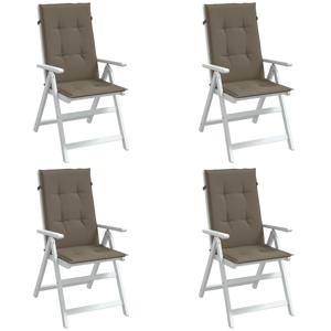 VidaXL Stoelkussens 4 st hoge rug 120x50x4 cm stof gemêleerd taupe
