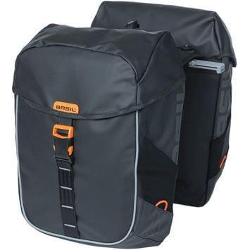 Basil miles tarpaulin mik - dubbele fietstas, zwart, waterdicht, 34 liter