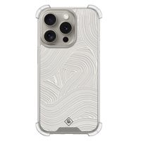 iPhone 15 Pro shockproof hoesje - Abstract beige waves