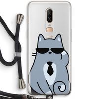 Cool cat: OnePlus 6 Transparant Hoesje met koord