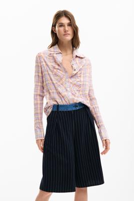 Geruit overhemd met rimpels - RED - XL