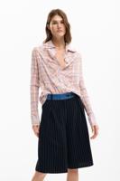 Geruit overhemd met rimpels - RED - XL