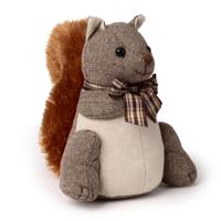Puckator Deurstopper Eekhoorn - 1.2 kg - bruin/grijs - knuffeldier - H24 cm - deurstop