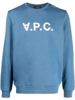 A.P.C. sweat à logo imprimé - Bleu