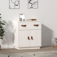 Dressoir 65,5x40x75 cm massief grenenhout wit - thumbnail