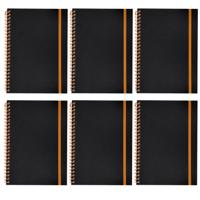 Notitieboekje Bilbo - 6x - A5 formaat - zwart / oranje - 14 x 21 cm ? flexibele kaft ? lijntjes schr