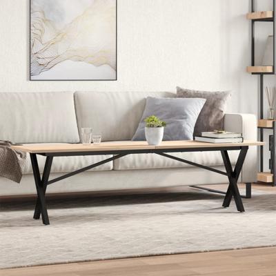 Salontafel X-frame 160x40x45 cm massief grenenhout en staal