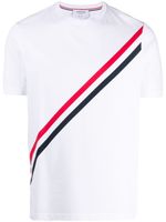 Thom Browne t-shirt à bandes tricolores - Blanc - thumbnail