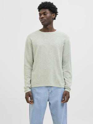 Jack & Jones Jjesummer Knit Crew Neck Sn 12269631 Trui Iceberg Green W. White