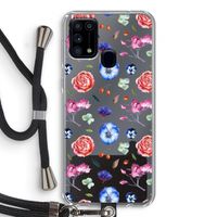 Bloemetjes: Samsung Galaxy M31 Transparant Hoesje met koord