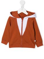 Stella McCartney Kids hoodie en polaire à imprimé renard - Marron