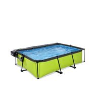 EXIT Lime zwembad - 220 x 150 x 65 cm - met filterpomp en overkapping - thumbnail