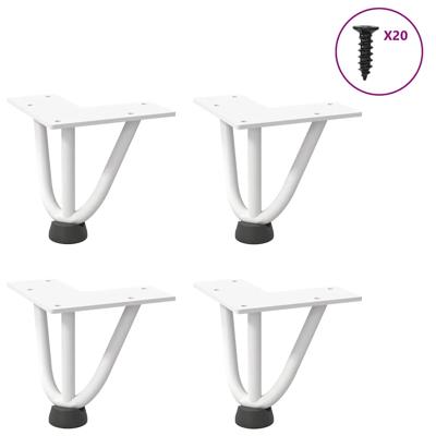 Haarnadelpoten voor Salontafel 4 st 10 cm massief staal wit