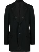 Yohji Yamamoto blazer cintré à simple boutonnage - Noir - thumbnail