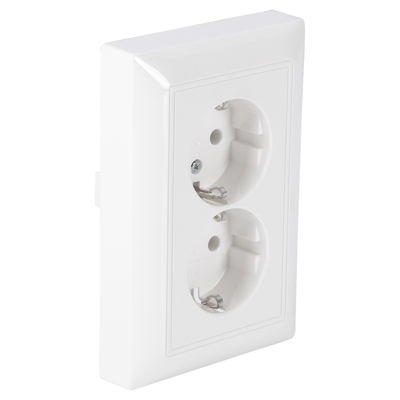 Busch Balance Jaeger Contactdoos | Inbouw | 2-voudig | Randaarde | Polarwit - 66.054.50