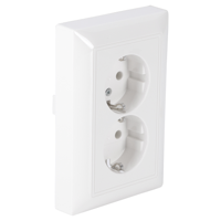 Busch Balance Jaeger Contactdoos | Inbouw | 2-voudig | Randaarde | Polarwit - 66.054.50