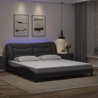 Bedframe met LED-verlichting kunstleer zwart 180x200 cm