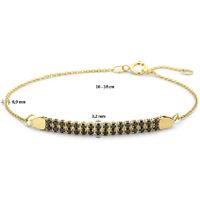 Armband geelgoud-spinel goudkleurig-zwart 16-18 cm - thumbnail