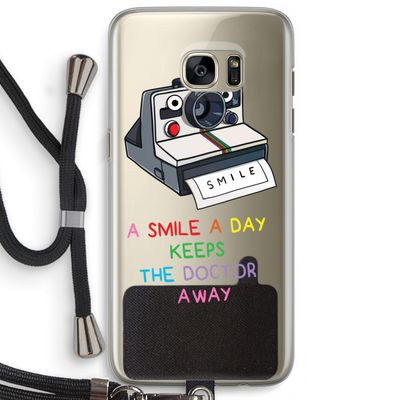 Smile: Samsung Galaxy S7 Edge Transparant Hoesje met koord