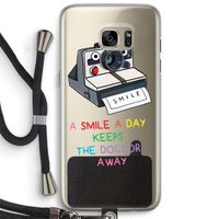 Smile: Samsung Galaxy S7 Edge Transparant Hoesje met koord