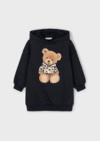 Mayoral winter jurk meisjes - zwart - fleece - capuchon