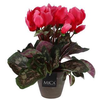 Kunstplant cyclaam roze in pot