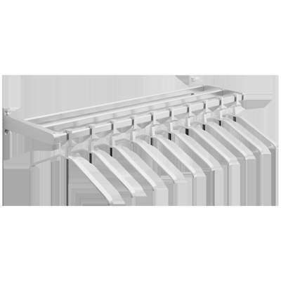 Schoolkapstok - 120 cm breed met 12 kledinghangers - zilver (type 7A)