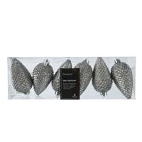 Dennenappel kunststof d5h8 cm grijs 6 st Decoris - Decoris Dennenappel kunststof d5h8 cm grijs 6 st Decoris - Decoris