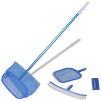 VidaXL Zwembadset - 2 netten, 1 schrobber, 1 borstel + telescopische paal
