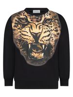 Roberto Cavalli Junior sweat en coton à imprimé graphique - Noir