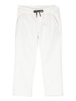 Brunello Cucinelli Kids jean à lien de resserrage - Blanc